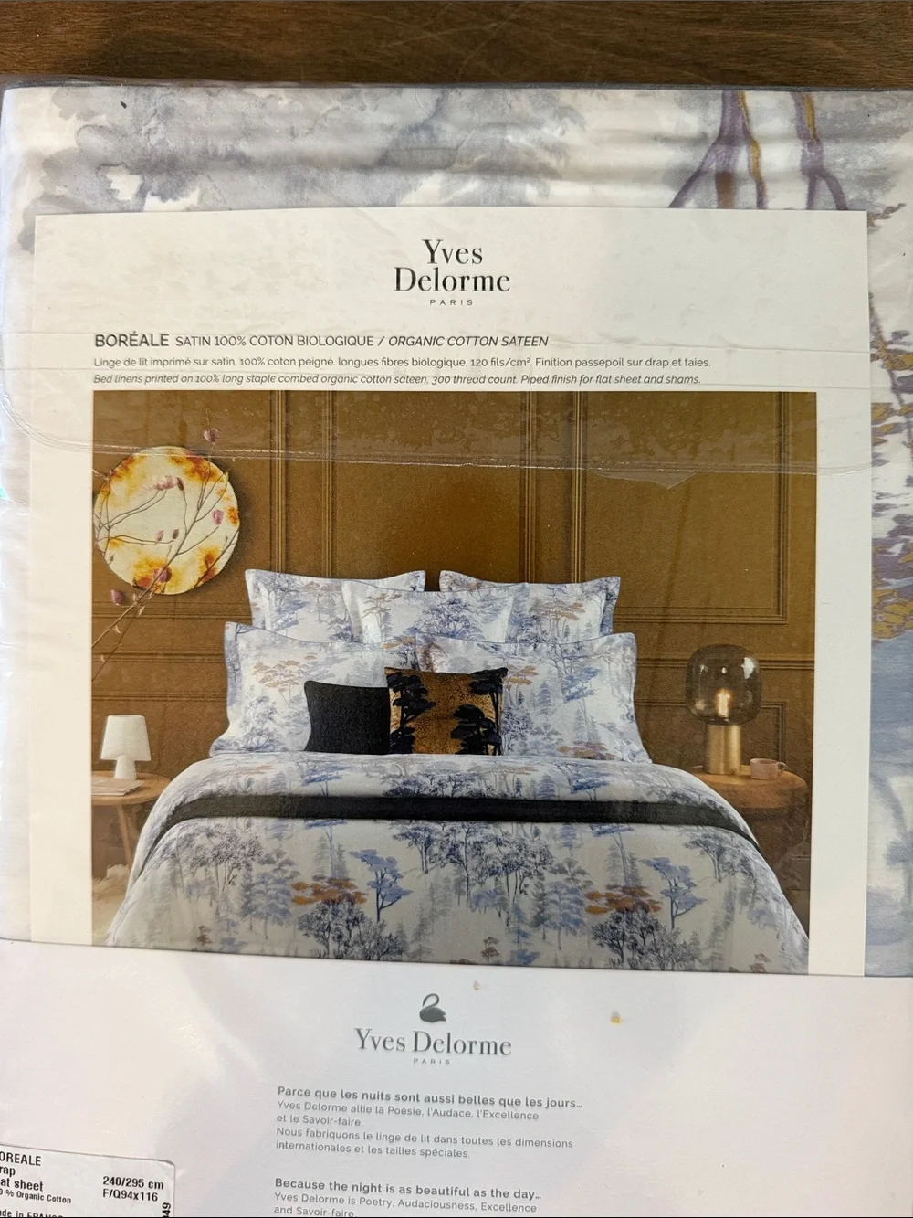 Yves Delorme Boréale Collection Flat Sheet NWT